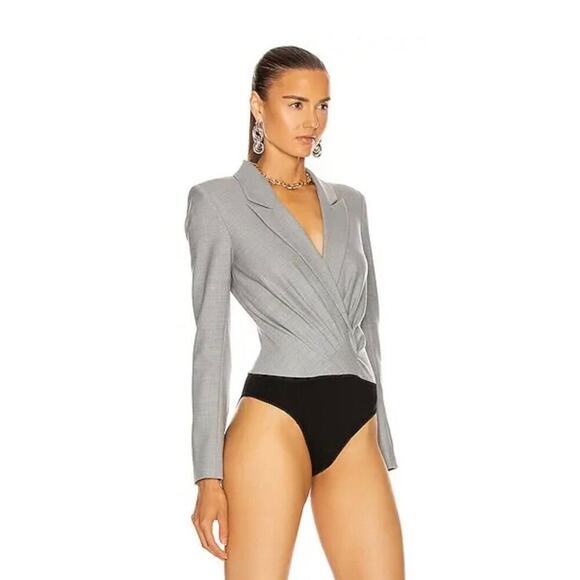 RtA Maryse Blazer Bodysuit In Gray-Size Medium - Picture 2 of 8